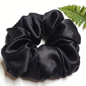 8 for $15 * Large Black Satin Scrunchie